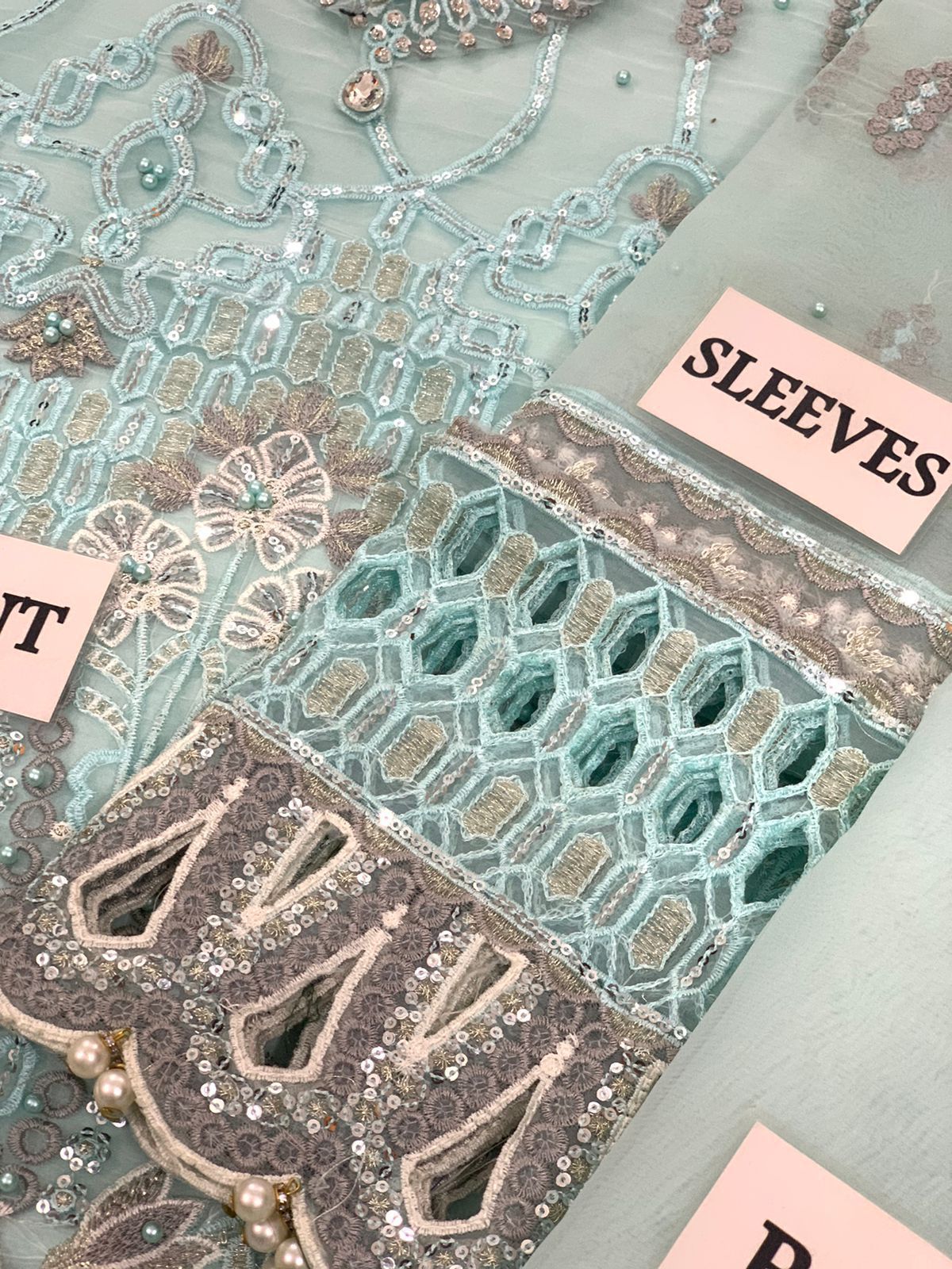 organza embroidered cutwork adda work luxury unstitched 3pc✓