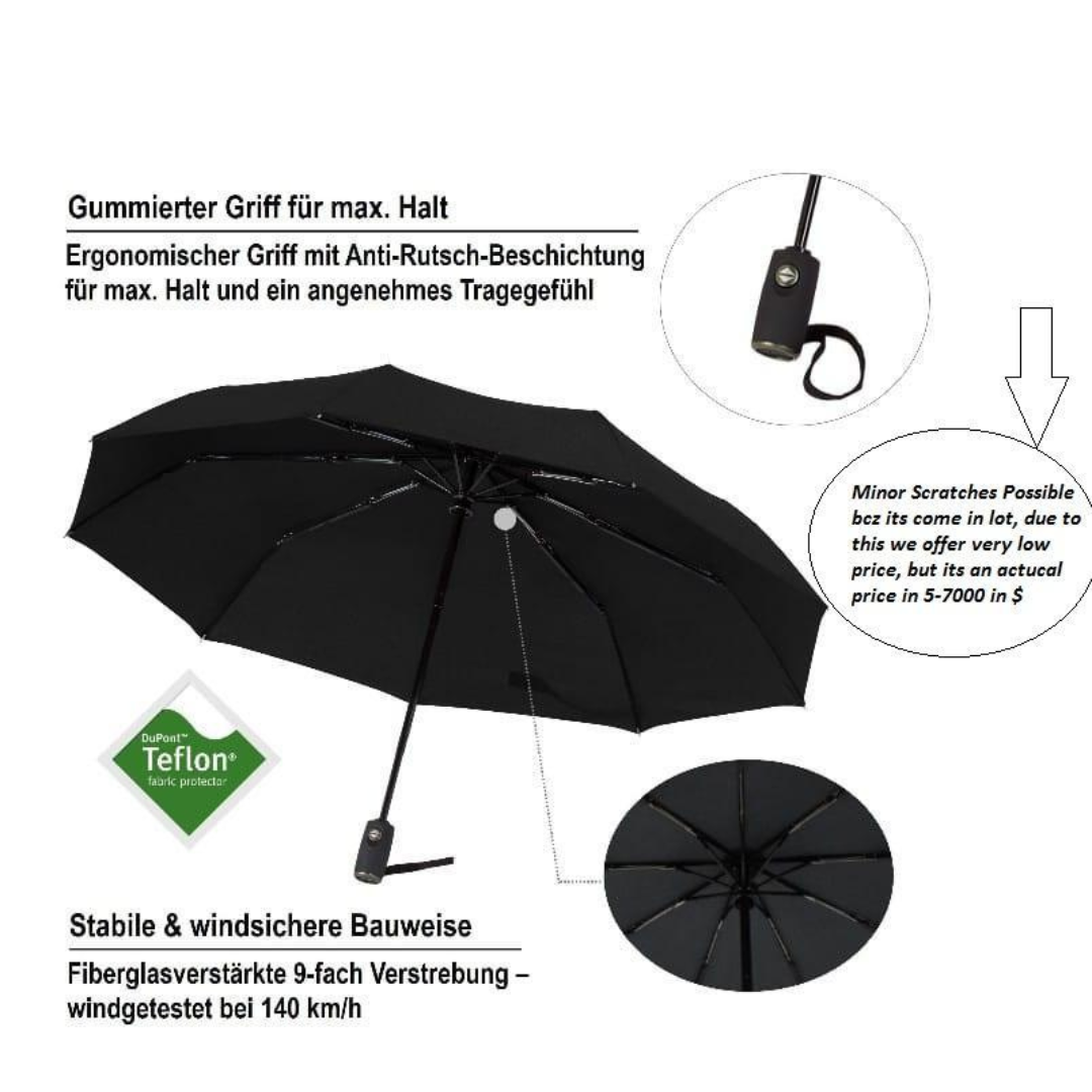 1 Pc Weather-Resistant Black Fiberglass Umbrella