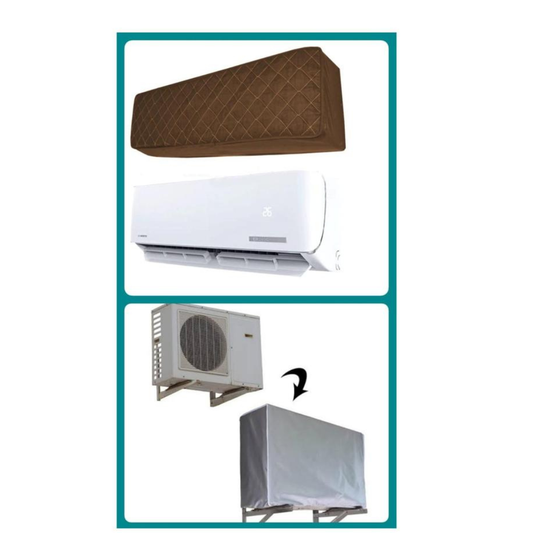 2 Pcs Quilted Parachute Indoor And Outdoor AC Covers