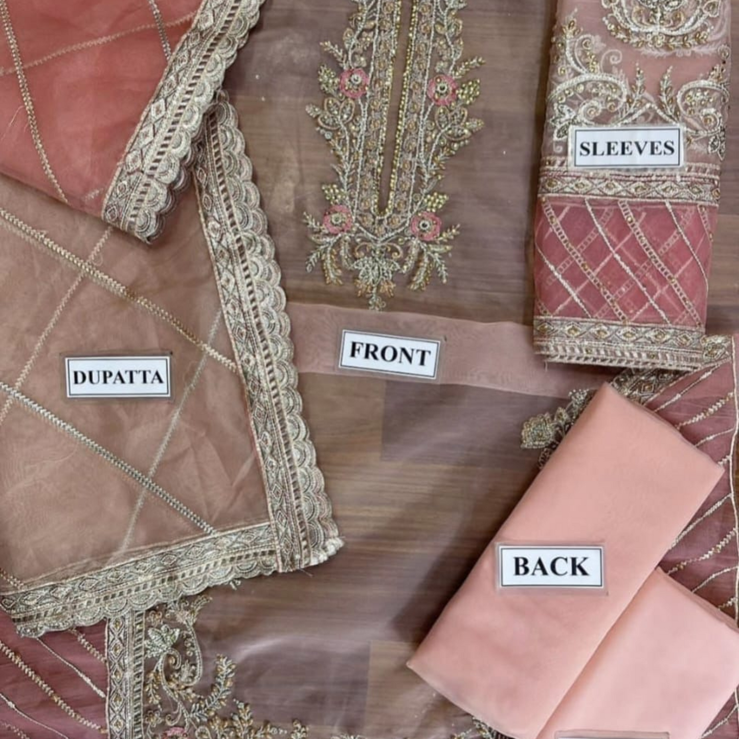BRAND:SARA ROHAIL organza embroidered sequence unstitched 3pc✓