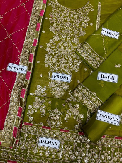 chiffon embroidered luxury unstiched 3pc✓