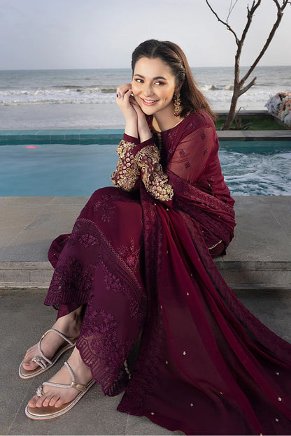 AZURE chiffon embroidered luxury unstiched 3pc✓