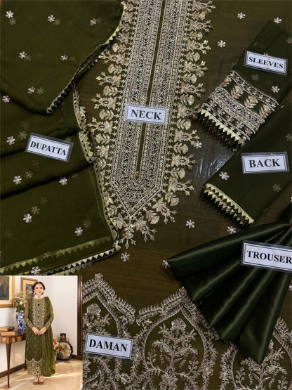 chiffon embroidered luxury unstiched 3pc✓