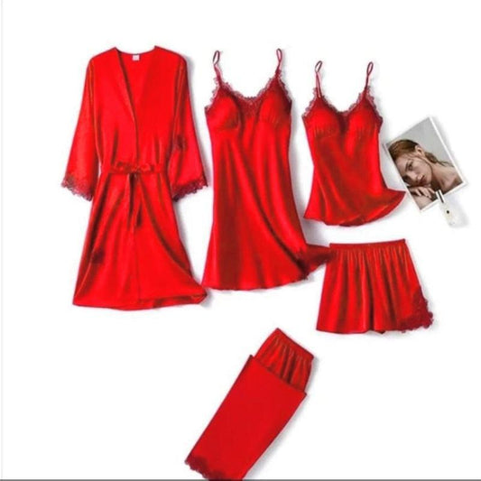 Red Jersey Nightwear Set
