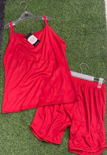 Silk Plain Camisole Set