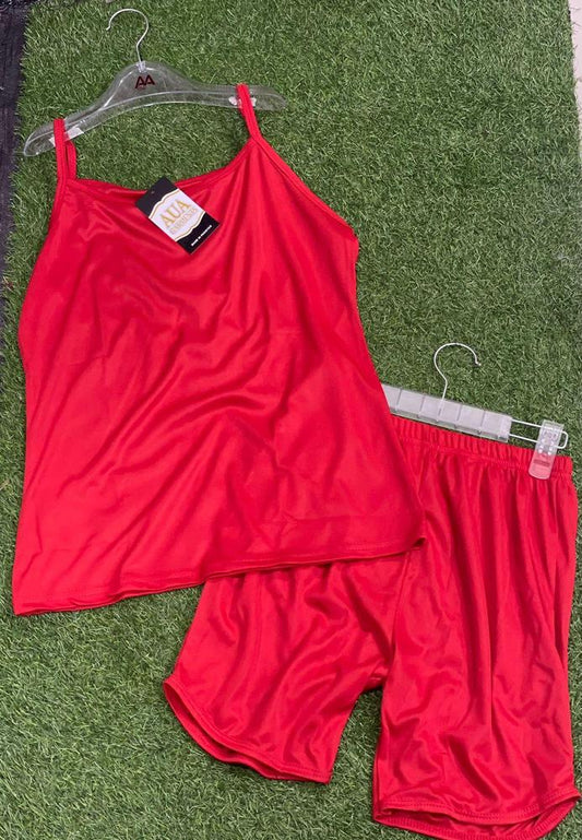 Silk Plain Camisole Set