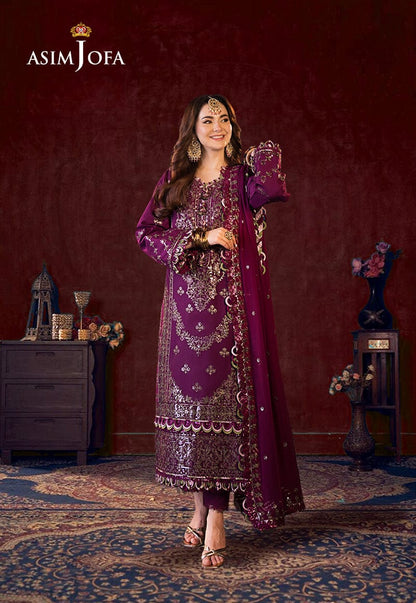 chiffon embroidered sequence luxury unstitched 3pc✓
