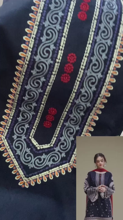 dhanak embroidered luxury unstitched 3pc✓